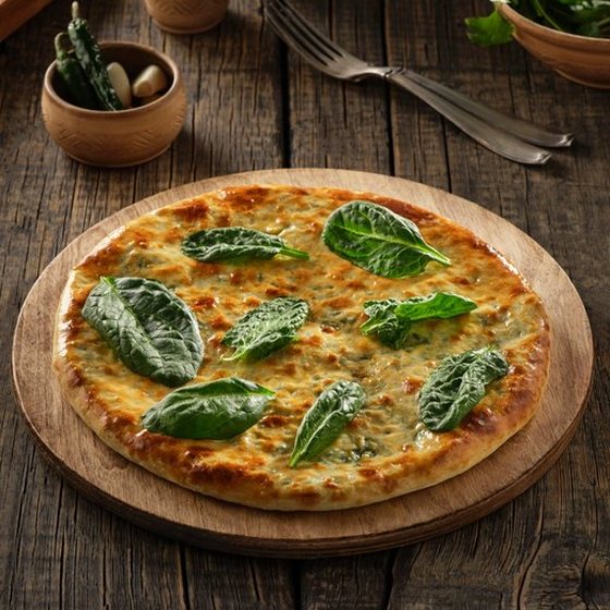 Khachapuri with spinach — Хинкали бабушки Нино, Ташкент